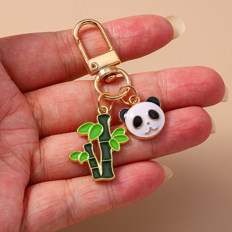 Casual Cute Commute Panda Bamboo Alloy Keychain display picture 20