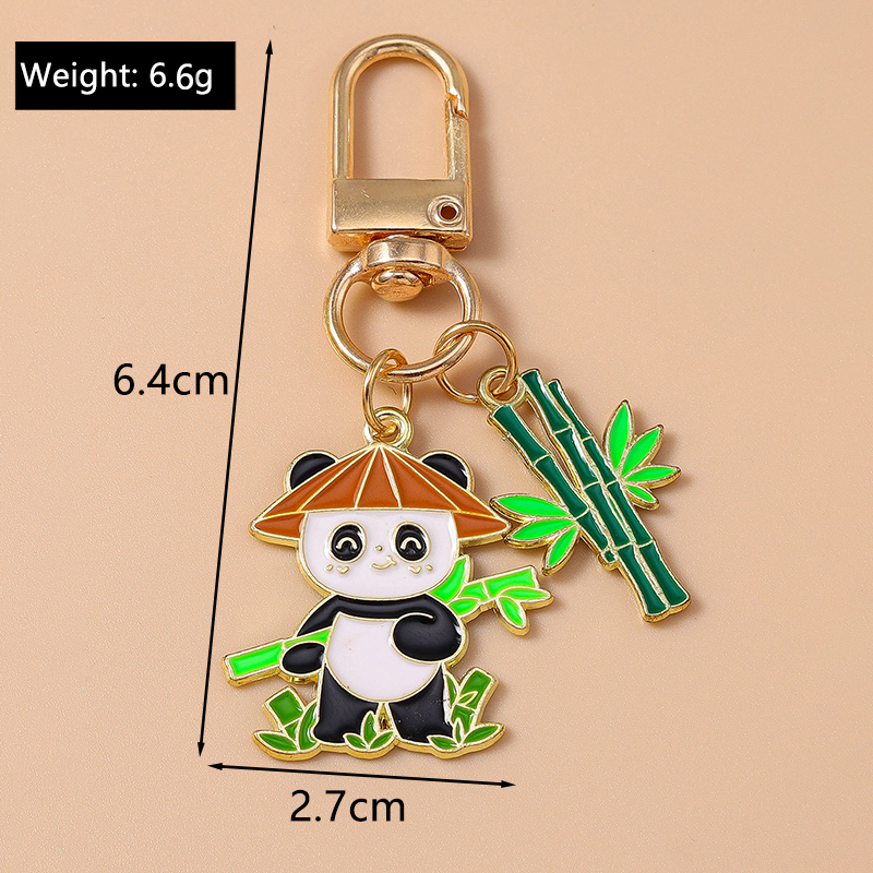 Casual Cute Commute Panda Bamboo Alloy Keychain display picture 28