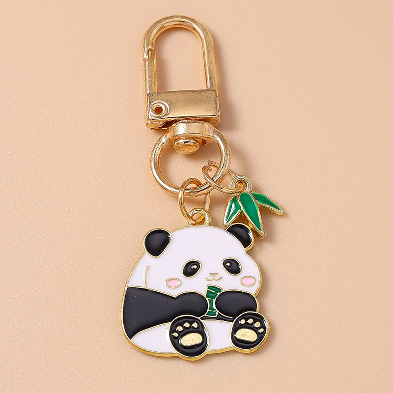 Casual Cute Commute Panda Bamboo Alloy Keychain display picture 2