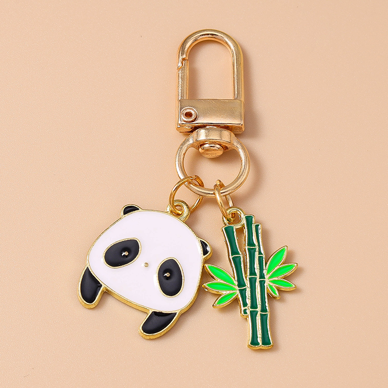 Casual Cute Commute Panda Bamboo Alloy Keychain display picture 3