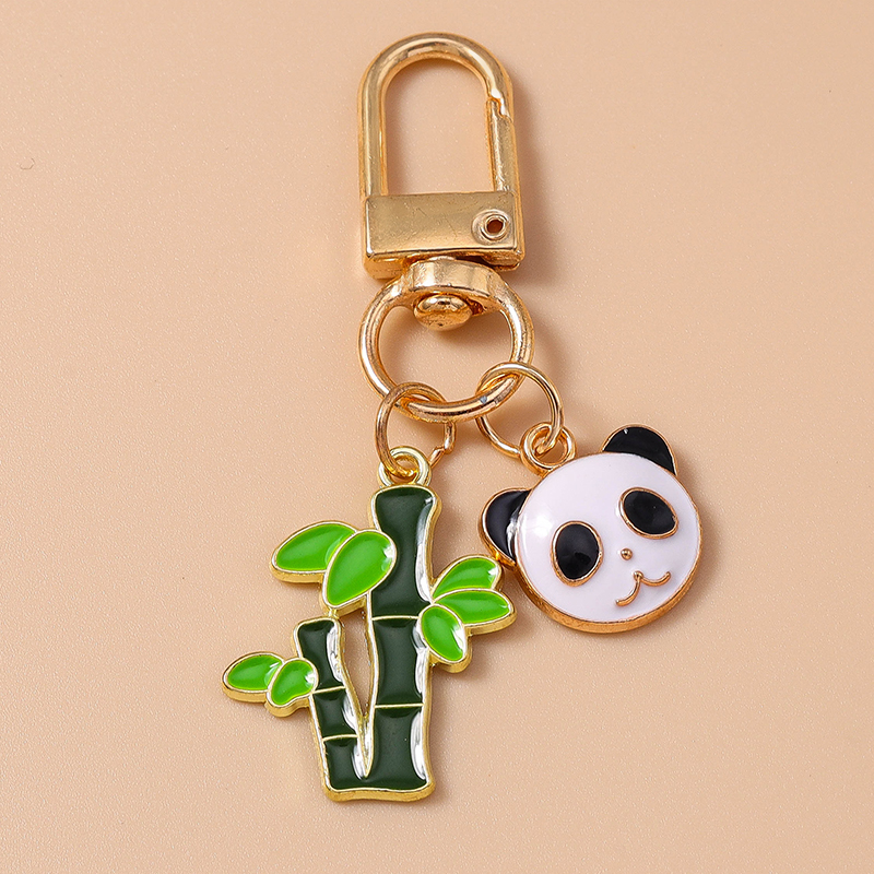 Casual Cute Commute Panda Bamboo Alloy Keychain display picture 6