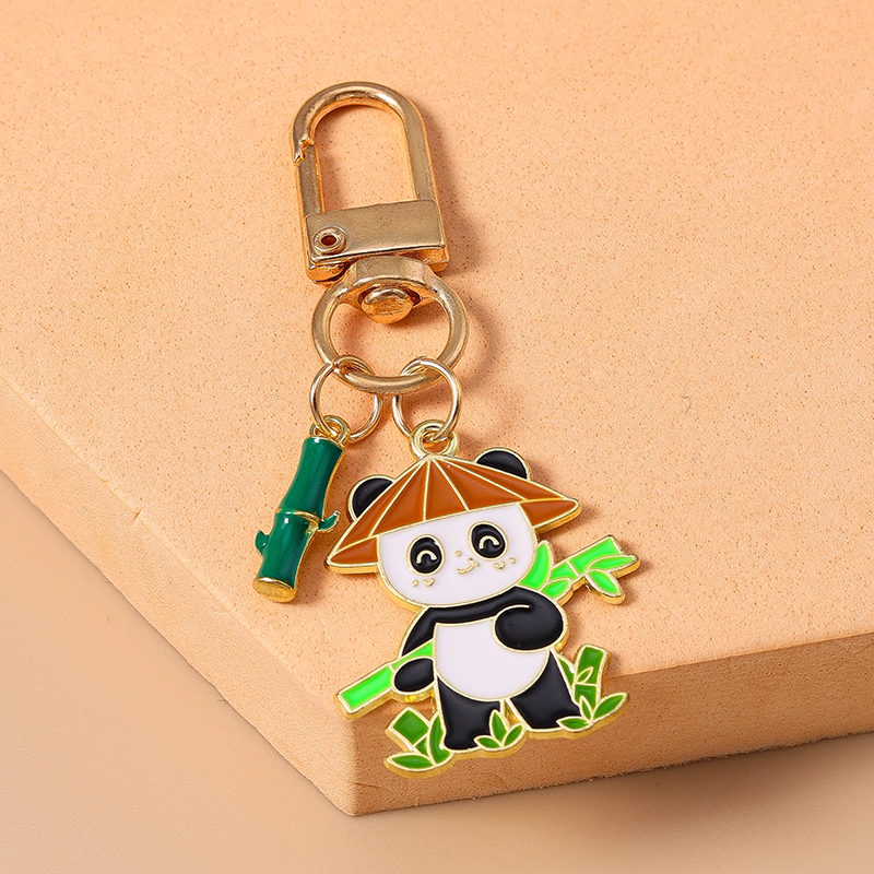 Casual Cute Commute Panda Bamboo Alloy Keychain display picture 16