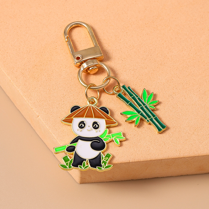 Casual Cute Commute Panda Bamboo Alloy Keychain display picture 17