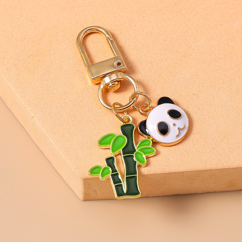 Casual Cute Commute Panda Bamboo Alloy Keychain display picture 14