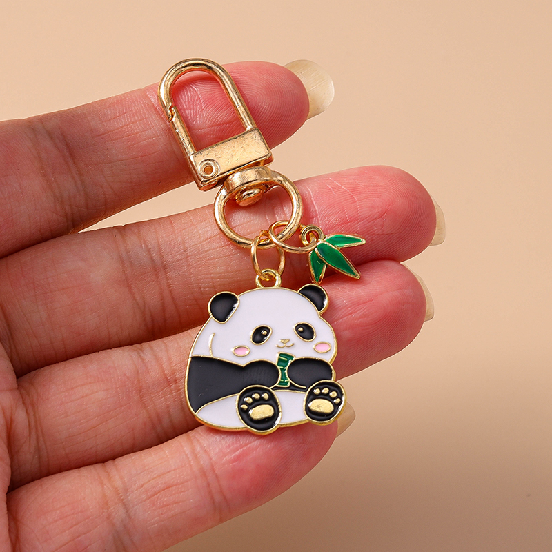 Casual Cute Commute Panda Bamboo Alloy Keychain display picture 23