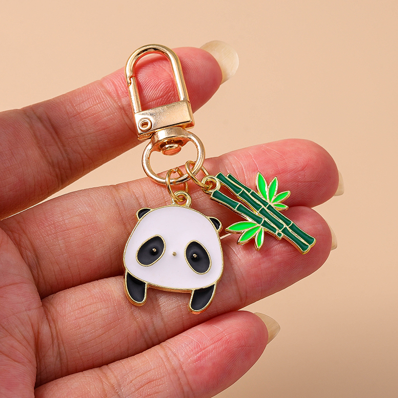 Casual Cute Commute Panda Bamboo Alloy Keychain display picture 26