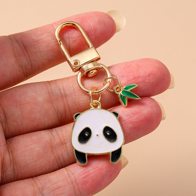 Casual Cute Commute Panda Bamboo Alloy Keychain display picture 27