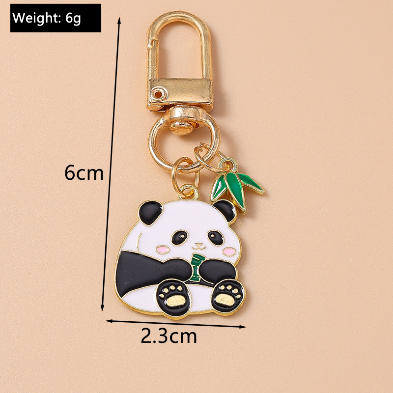 Casual Cute Commute Panda Bamboo Alloy Keychain display picture 29