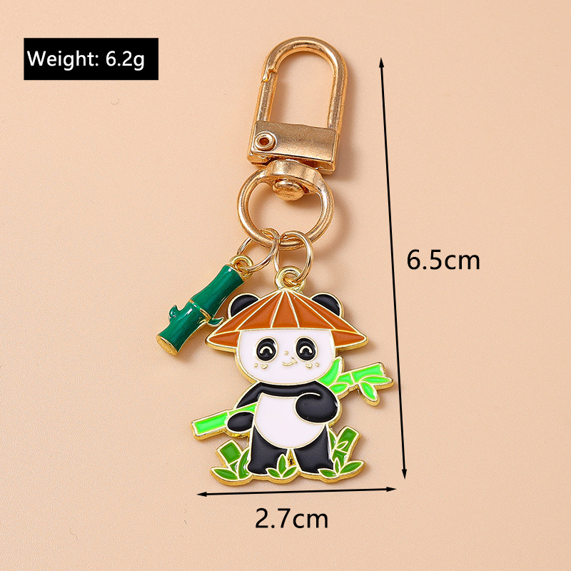 Casual Cute Commute Panda Bamboo Alloy Keychain display picture 35