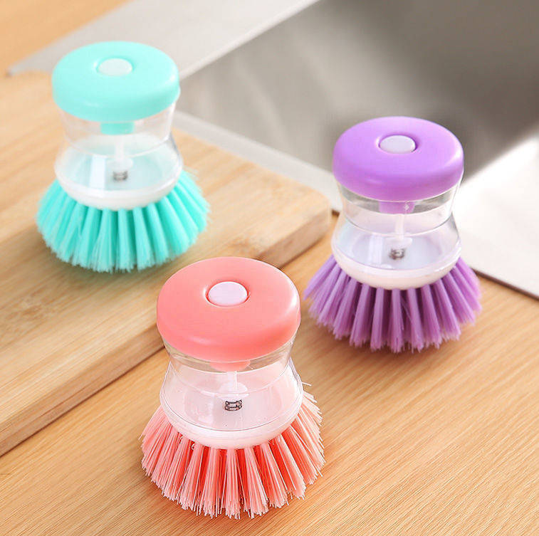 Kitchen Brush Pot Artifact Hydraulic Wash Pot Brush Non-stick Oil Dishwashing Brush Cleaning Brush Liquid Pot Brush Household Cleaning Brush display picture 3