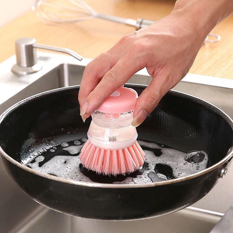 Kitchen Brush Pot Artifact Hydraulic Wash Pot Brush Non-stick Oil Dishwashing Brush Cleaning Brush Liquid Pot Brush Household Cleaning Brush display picture 2