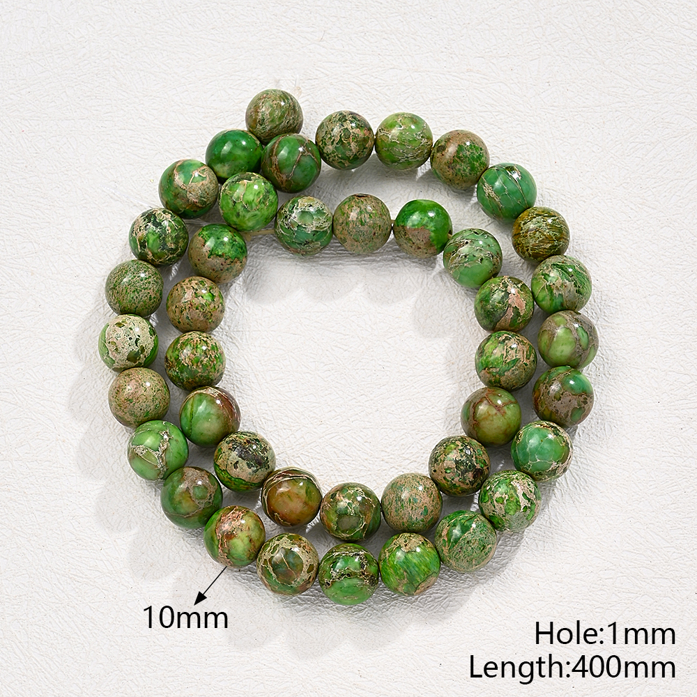 1 Strand/Package 10mm Hole 1~1.9mm Natural Stone Imperial Jasper Marble Simple Polished Beads display picture 4