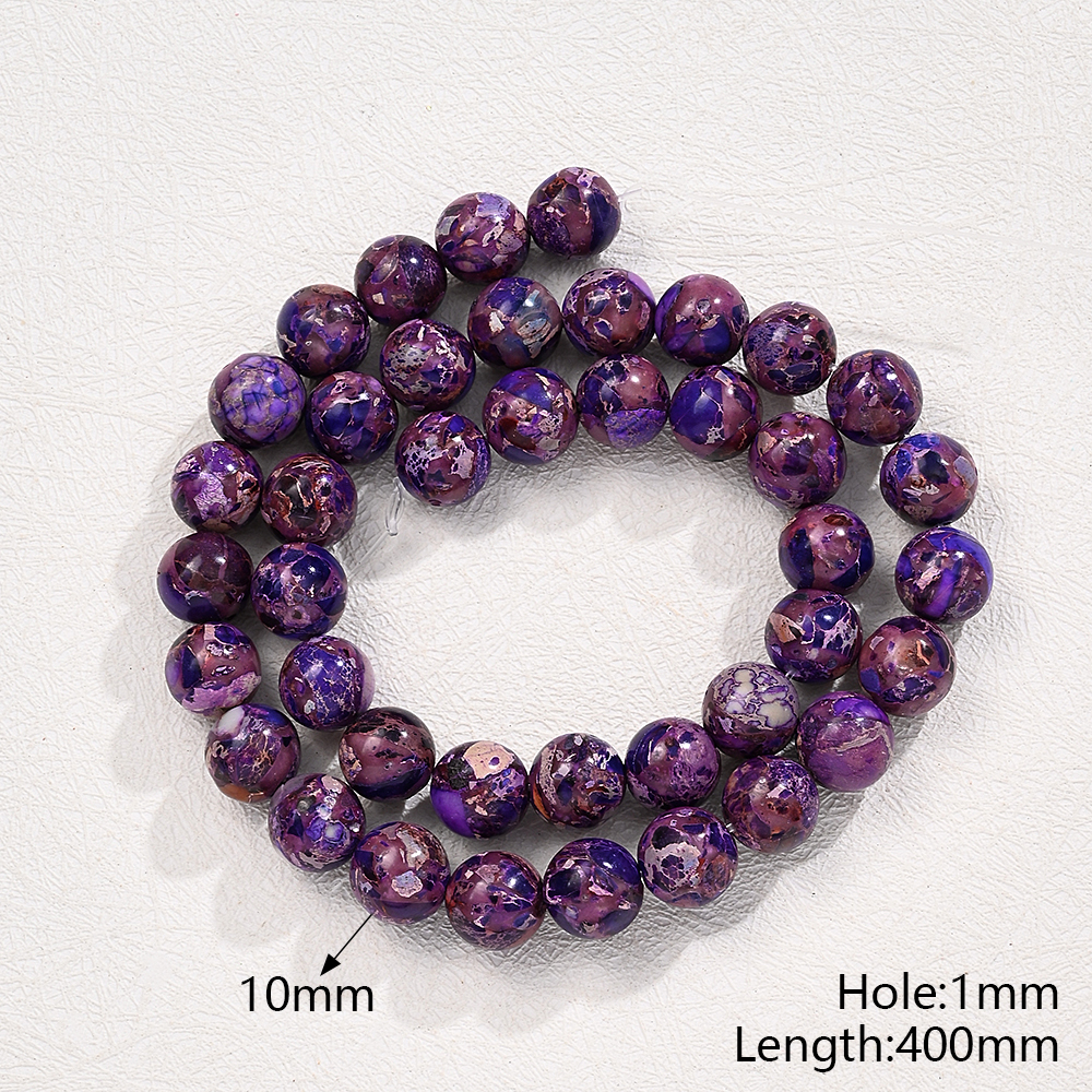 1 Strand/Package 10mm Hole 1~1.9mm Natural Stone Imperial Jasper Marble Simple Polished Beads display picture 5