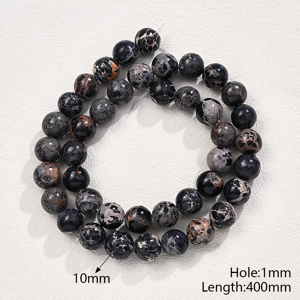 1 Strand/Package 10mm Hole 1~1.9mm Natural Stone Imperial Jasper Marble Simple Polished Beads display picture 8