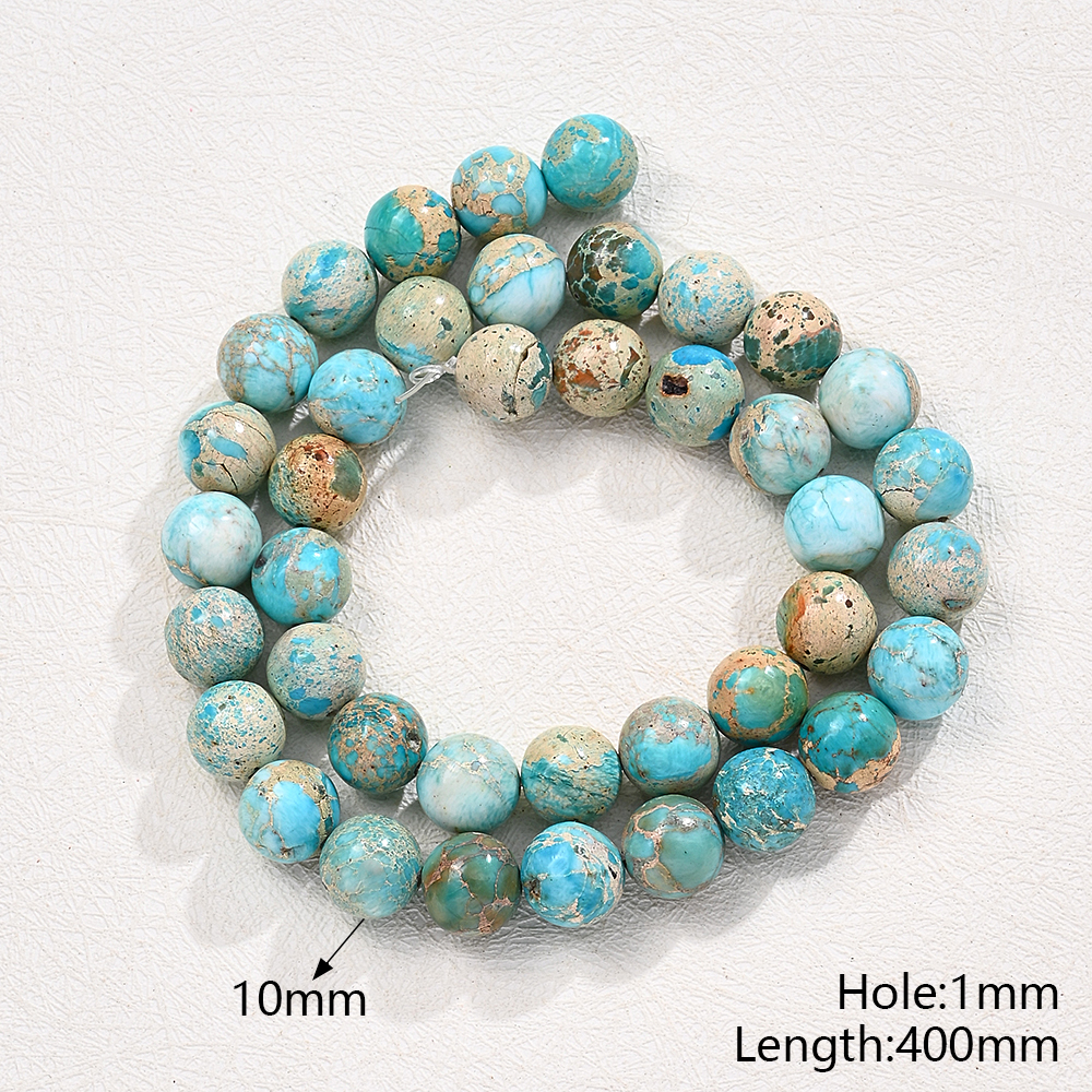 1 Strand/Package 10mm Hole 1~1.9mm Natural Stone Imperial Jasper Marble Simple Polished Beads display picture 7