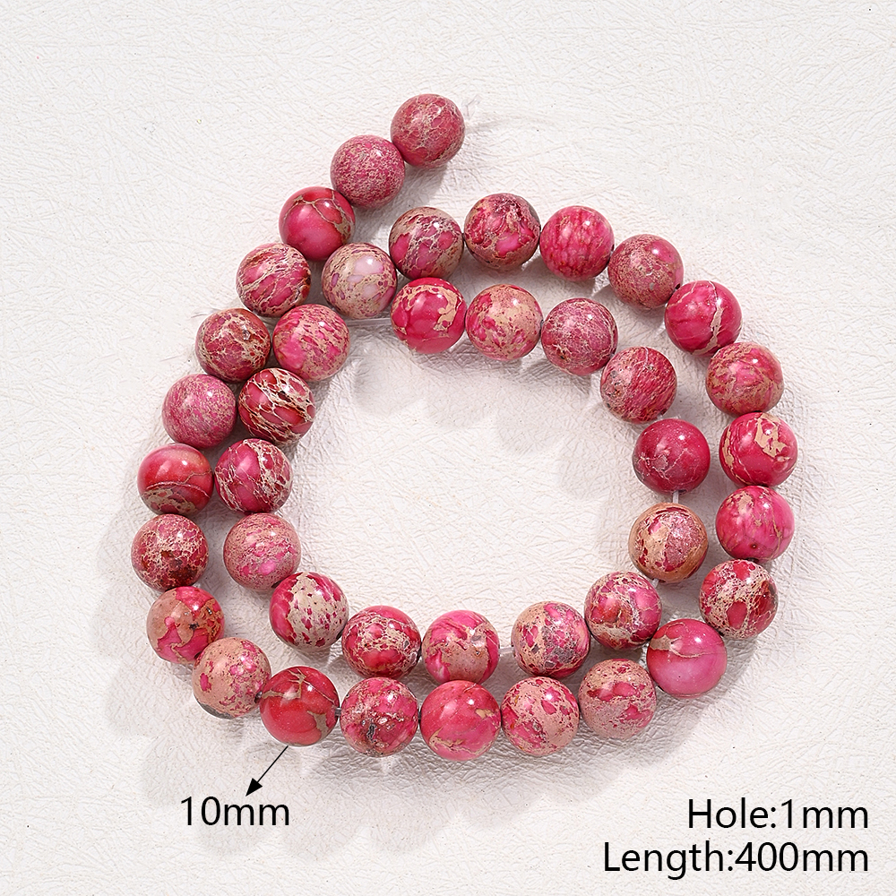 1 Strand/Package 10mm Hole 1~1.9mm Natural Stone Imperial Jasper Marble Simple Polished Beads display picture 6