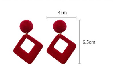 1 Pair Simple Style Classic Style Rhombus Flocking Drop Earrings display picture 7