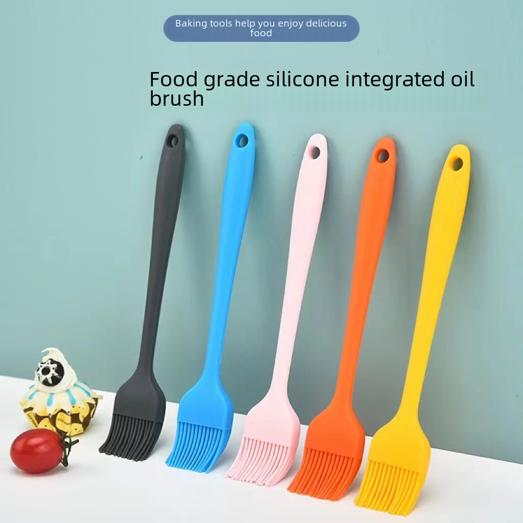 Direct Silicone Oil Brush Barbecue Brush High Temperature Resistant Integrated Brush Baking Tools Scraper Household Silicone Brush Trumpet display picture 3