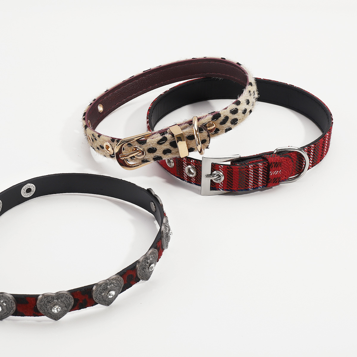 Streetwear Heart Shape Leopard Pu Leather Alloy Wholesale Choker display picture 5