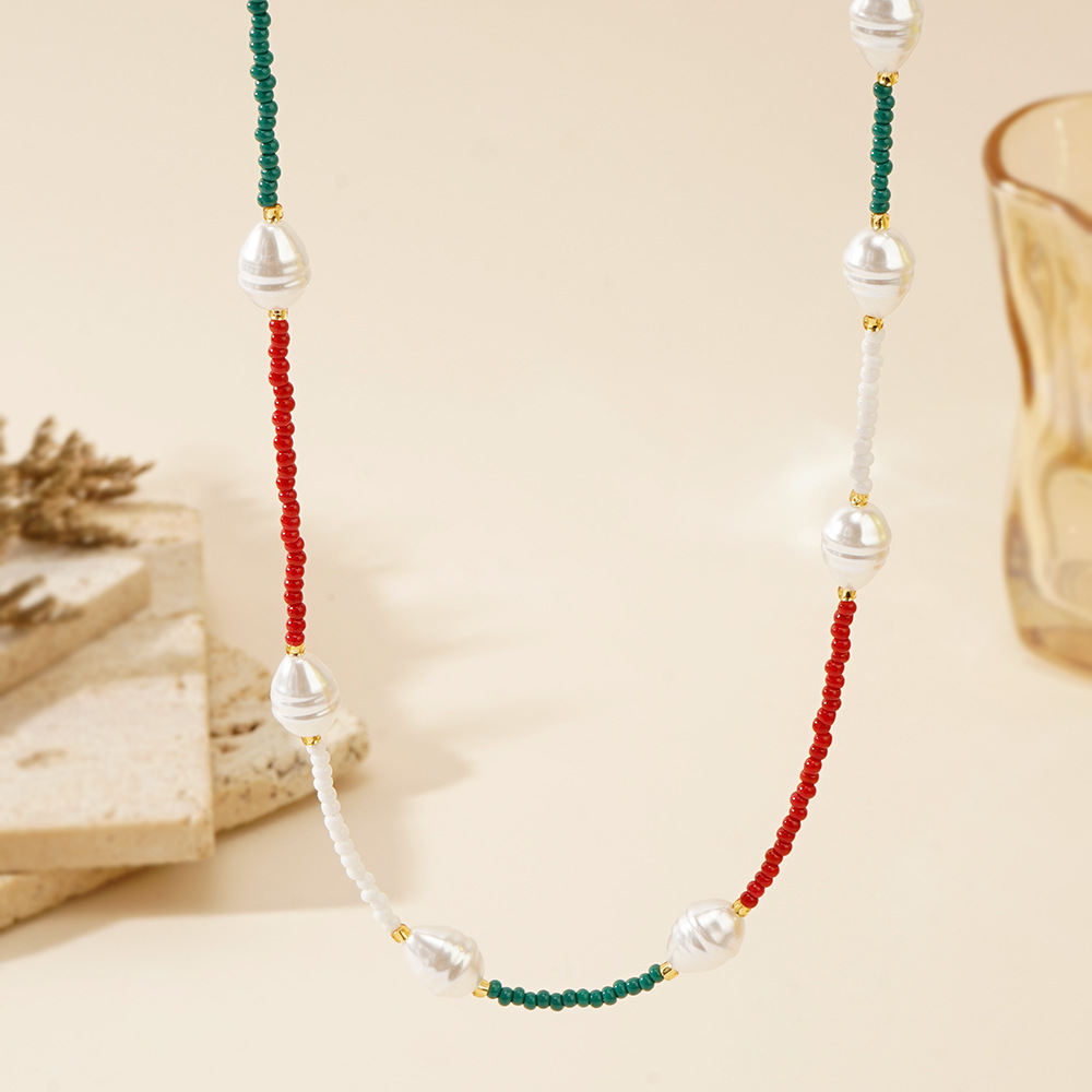 Bohemian Geometric Imitation Pearl Seed Bead Wholesale Necklace display picture 5