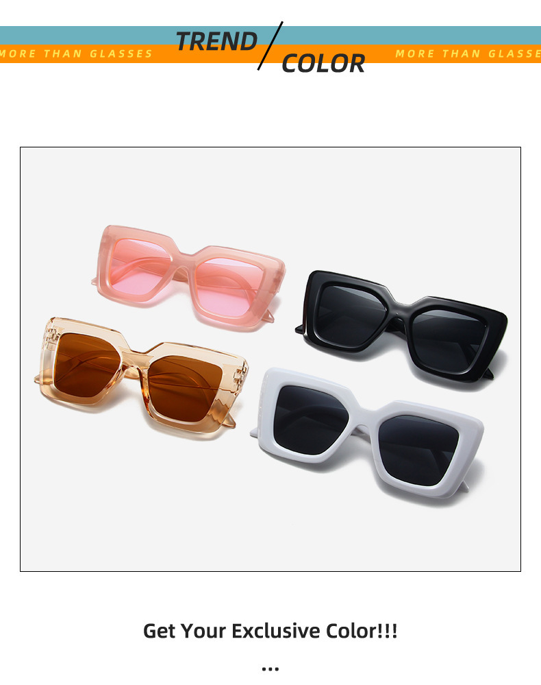 Little Red Book  Live Sunglasses New Large Frame Wear Sunglasses Fashion Modified Face Shading Glasses display picture 5