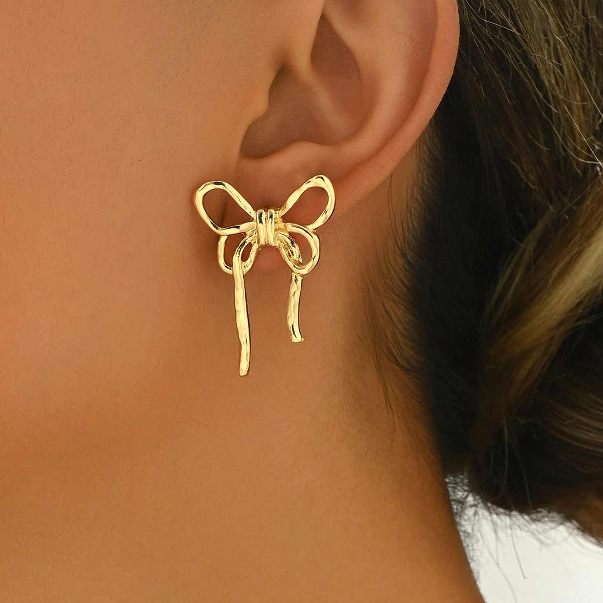 1 Pair Elegant Cute Bow Knot Iron Ear Studs display picture 3