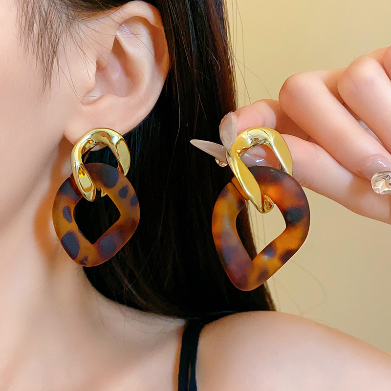 1 Pair Retro Ethnic Style Simple Style Geometric Arylic Drop Earrings display picture 3