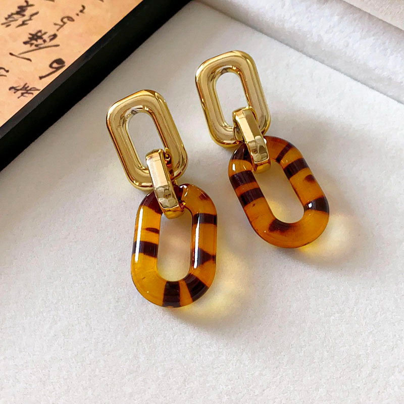 1 Pair Retro Ethnic Style Simple Style Geometric Arylic Drop Earrings display picture 2