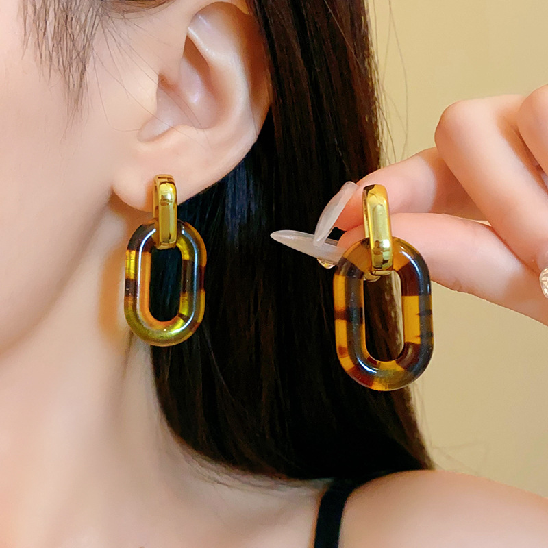 1 Pair Retro Ethnic Style Simple Style Geometric Arylic Drop Earrings display picture 11