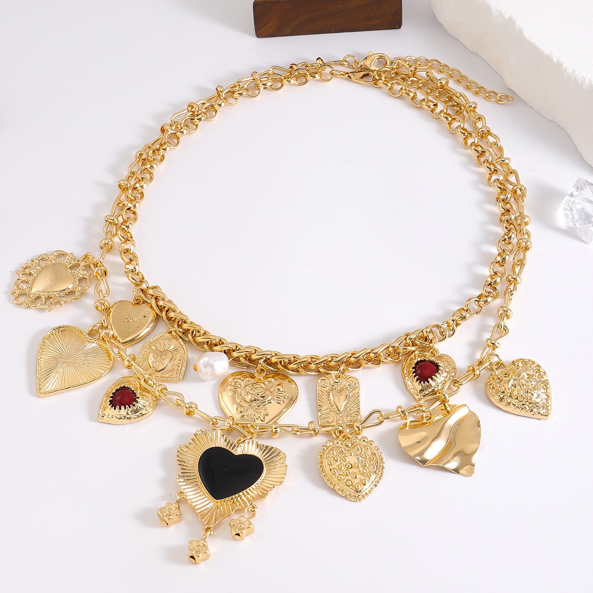 Casual Baroque Style Rock Heart Shape Butterfly Alloy Zinc Alloy Wholesale Layered Necklaces display picture 18