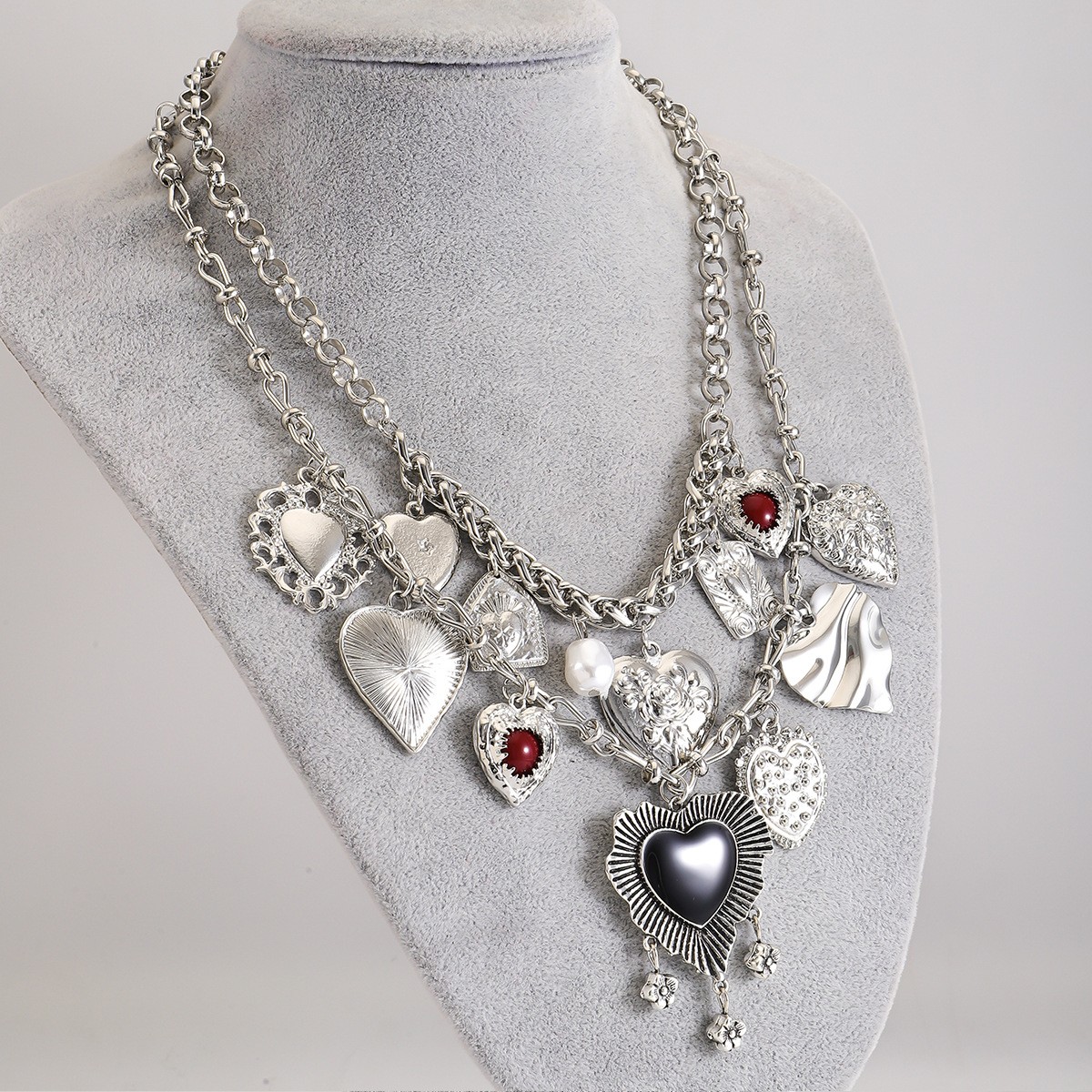 Casual Baroque Style Rock Heart Shape Butterfly Alloy Zinc Alloy Wholesale Layered Necklaces display picture 20