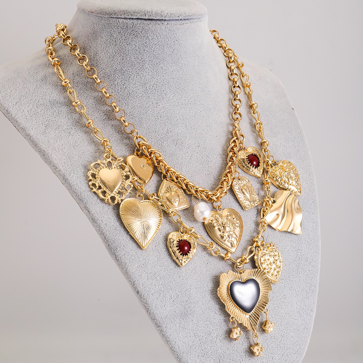 Casual Baroque Style Rock Heart Shape Butterfly Alloy Zinc Alloy Wholesale Layered Necklaces display picture 21