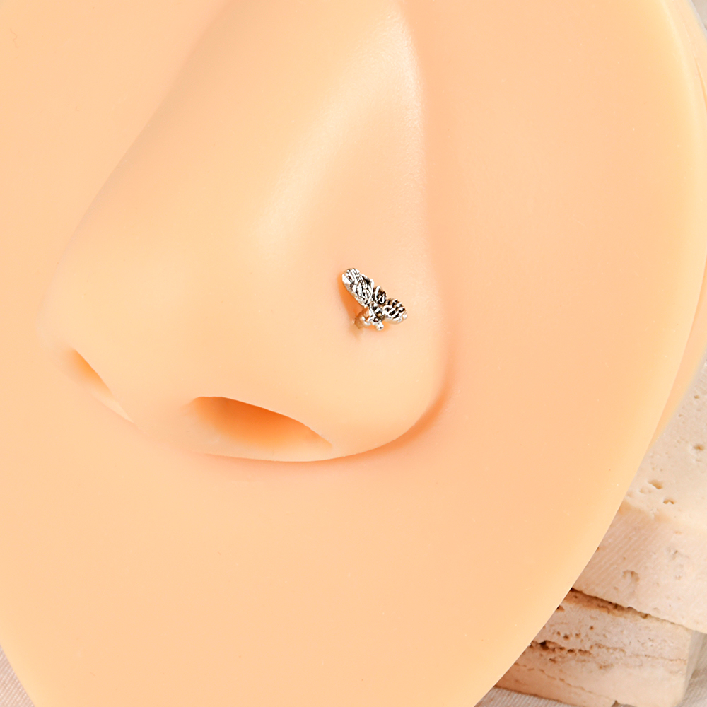 1 Piece Nose Rings & Studs Casual Elegant Vacation Butterfly 304 Stainless Steel Irregular Inlay Zircon 18K Gold Plated Nose Rings & Studs display picture 1