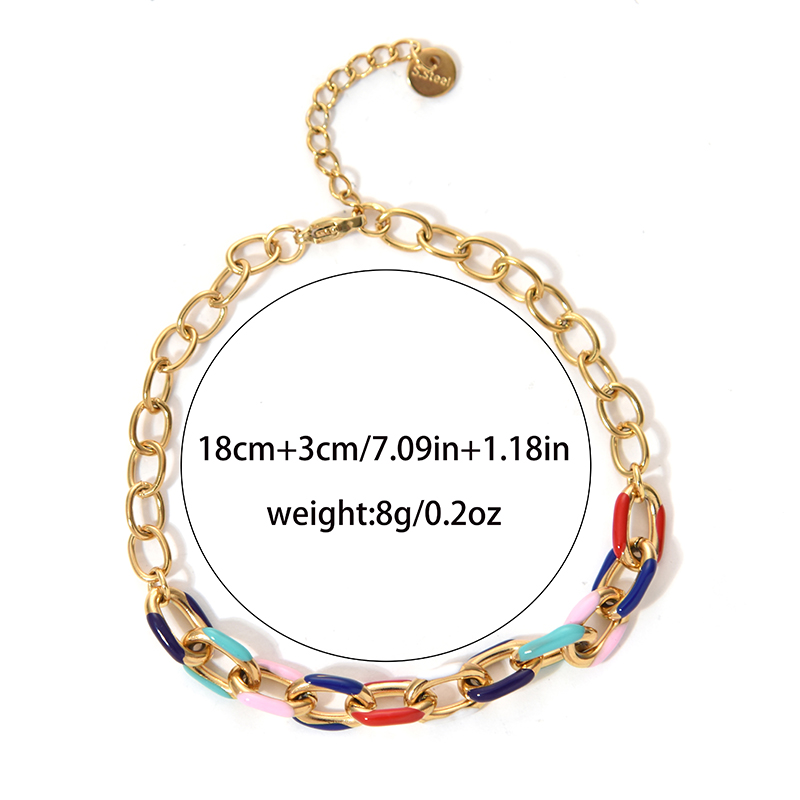 Simple Style Geometric 304 Stainless Steel 14K Gold Plated Cuban Link Chain Curb Chain Bracelets In Bulk display picture 4