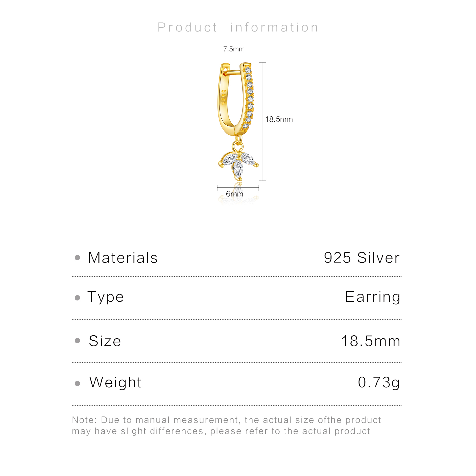 1 Piece 18K Gold Plated White Gold Plated Sterling Silver Geometric Drop Earrings display picture 5