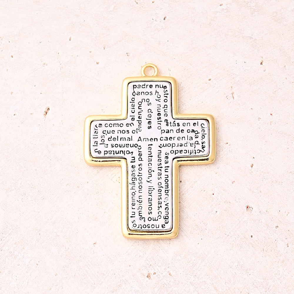 1 Pc/Package 35x32mm 39x35mm 41x30mm Hole 1~1.9mm Hole 2~2.9mm Hole 3~3.9mm Copper 18K Gold Plated White Gold Plated Cross Round Letter Polished Pendant Jewelry Accessories display picture 2