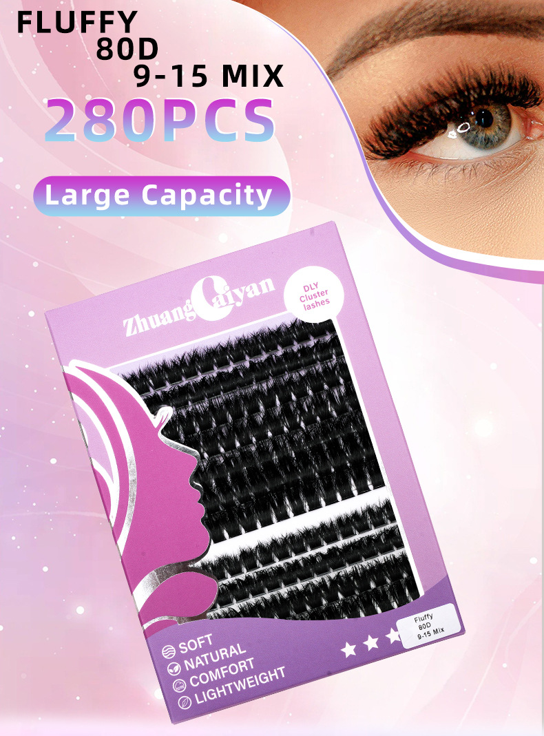 DIY False Eyelashes Fluffy D 30P 60P 80P 100P Hot  Hair Europe And The United States  Wholesale display picture 1