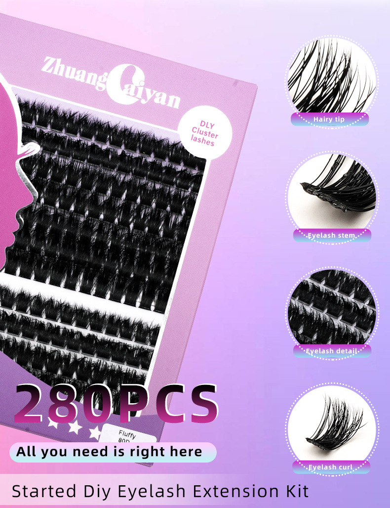 DIY False Eyelashes Fluffy D 30P 60P 80P 100P Hot  Hair Europe And The United States  Wholesale display picture 2