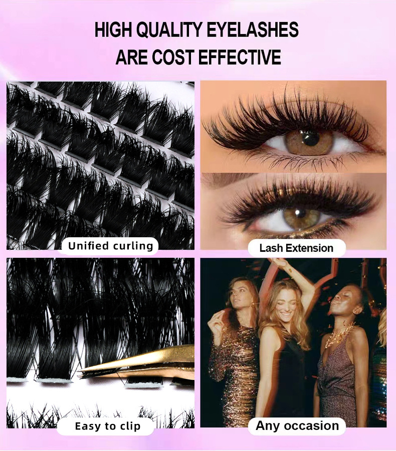 DIY False Eyelashes Fluffy D 30P 60P 80P 100P Hot  Hair Europe And The United States  Wholesale display picture 7