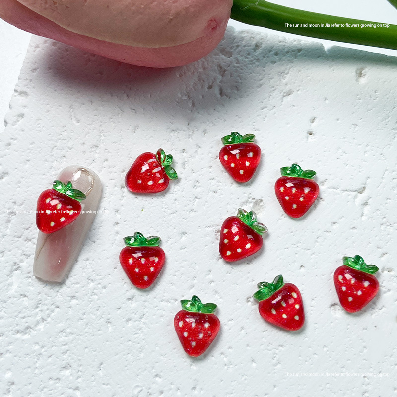 Summer Fruit Nail Art Cartoon Jewelry Resin Print Simulation Watermelon Strawberry Grape DIY Nail Decoration Mix display picture 6