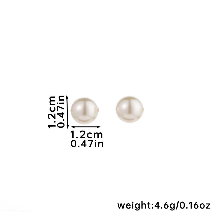 1 Pair Elegant Simple Style Pearl Glass Stud Earrings display picture 1