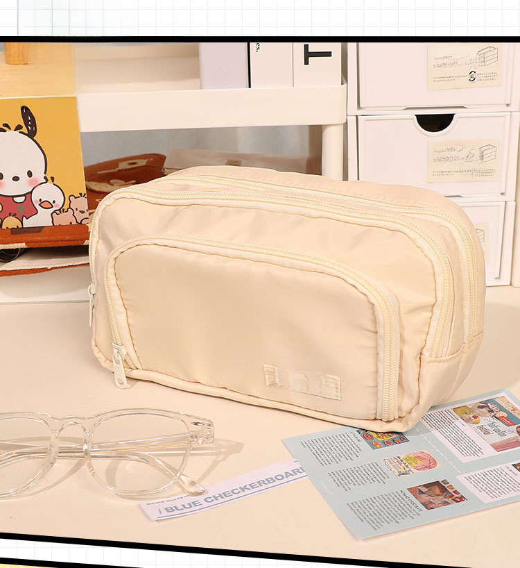 Large Capacity Simple Japanese Pencil Case  New Stationery Box Female Primary School Student High School Student Pencil Case display picture 5