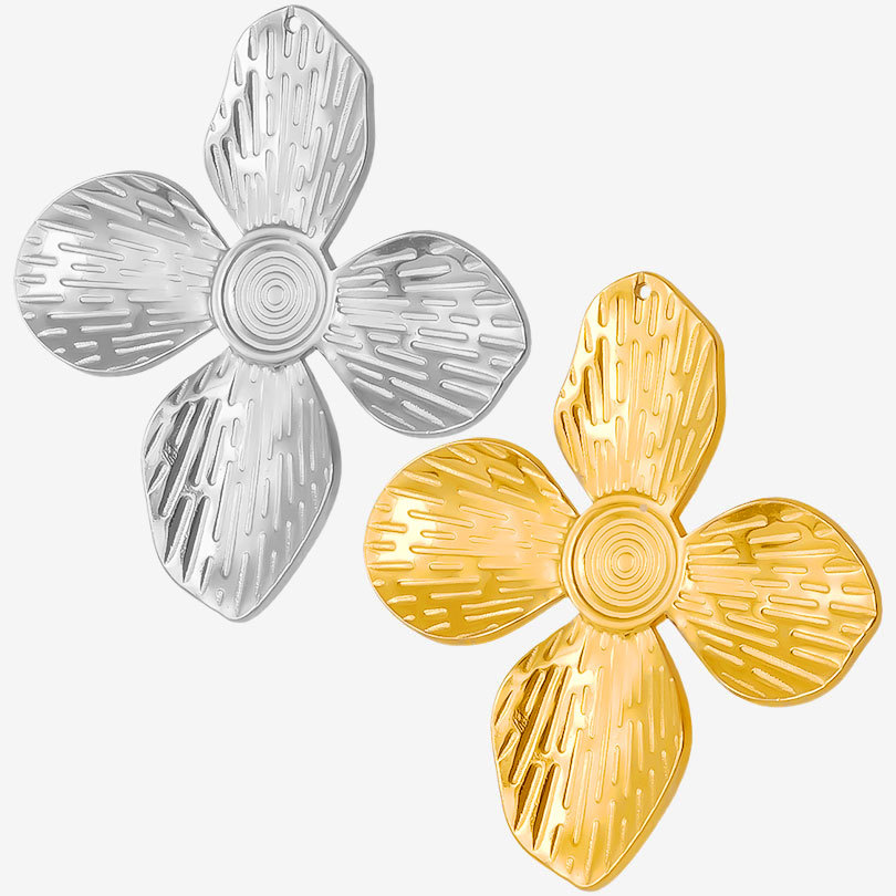 1 Piece 304 Stainless Steel 18K Gold Plated Flower Pendant display picture 1