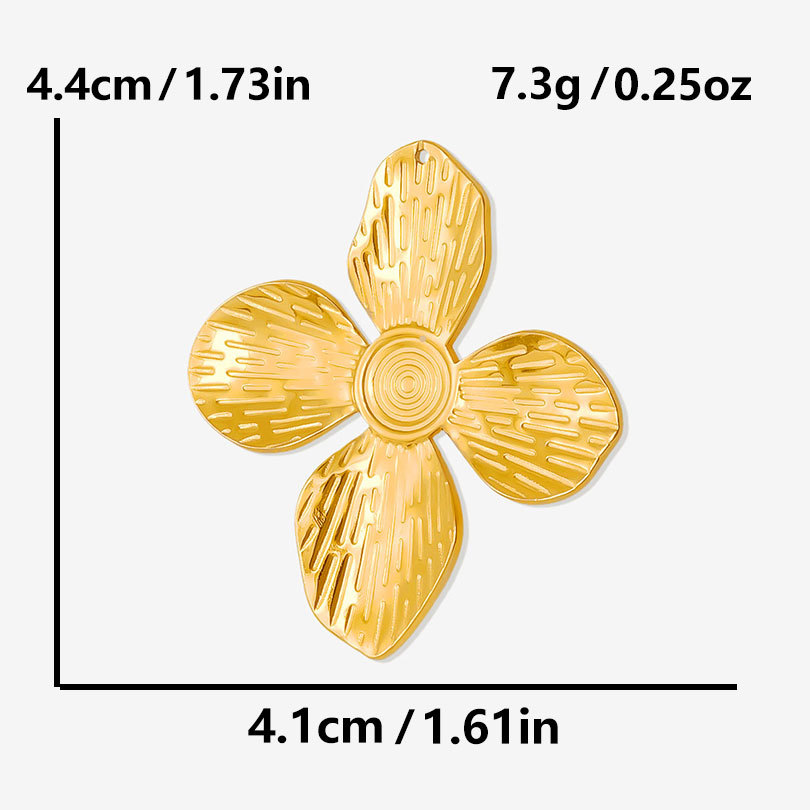 1 Piece 304 Stainless Steel 18K Gold Plated Flower Pendant display picture 10