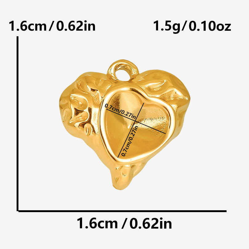 1 Piece 16 * 16mm 304 Stainless Steel 18K Gold Plated Heart Shape Pendant Jewelry Accessories display picture 9