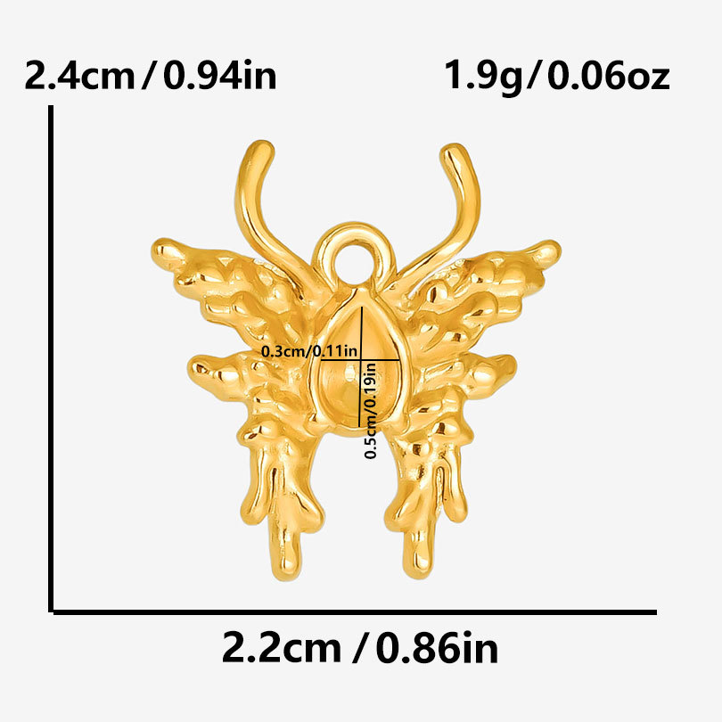 1 Piece 24 * 22mm 304 Stainless Steel 18K Gold Plated Butterfly Pendant Jewelry Accessories display picture 9