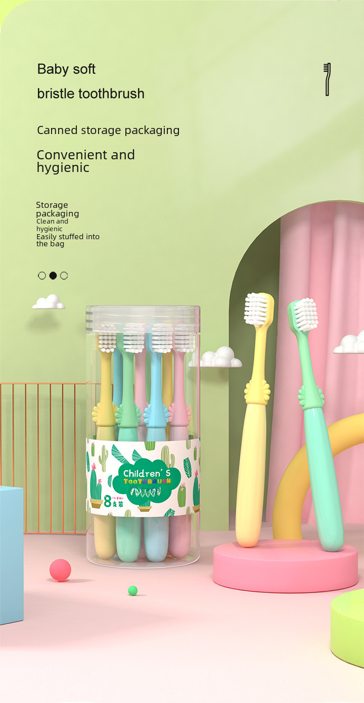 Mikolife Children's Soft Hair Toothbrush Wholesale Eight Pack Care Gum Cleaning Teeth Cartoon Barrel display picture 12