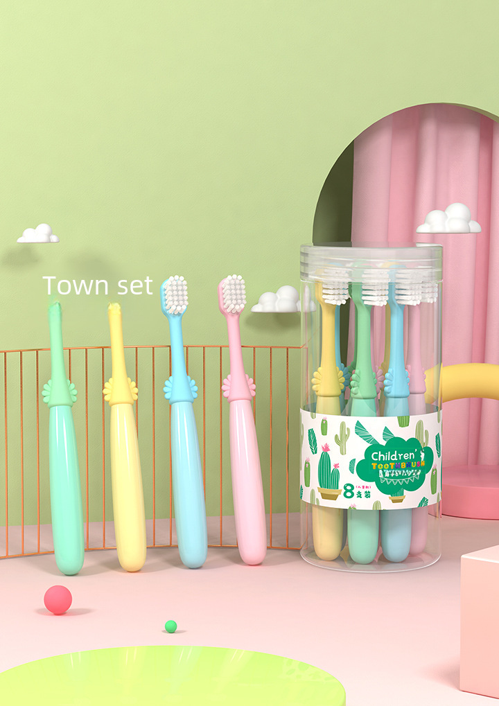 Mikolife Children's Soft Hair Toothbrush Wholesale Eight Pack Care Gum Cleaning Teeth Cartoon Barrel display picture 16