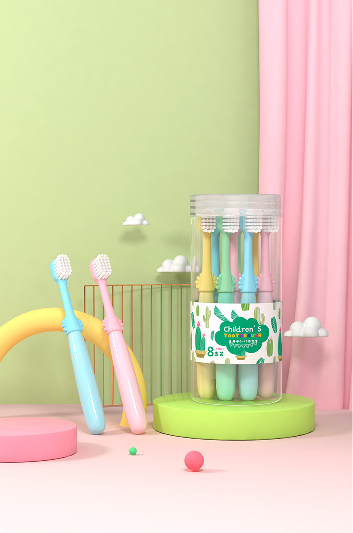 Mikolife Children's Soft Hair Toothbrush Wholesale Eight Pack Care Gum Cleaning Teeth Cartoon Barrel display picture 18