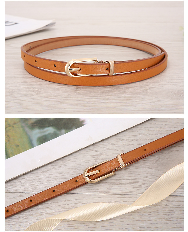 New Ladies Belt  Dress Sweater Ladies Pin Buckle Belt PU Small Belt Manufacturers Spot Wholesale display picture 10